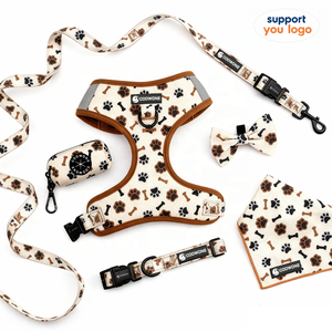 Set Harnesses Anjing Kustom OEM, Desain Unik, Dapat Disesuaikan, Mewah, Fashionable, Sablon LOGO Kustom, Tali & Kalung Anjing - Product Image 1