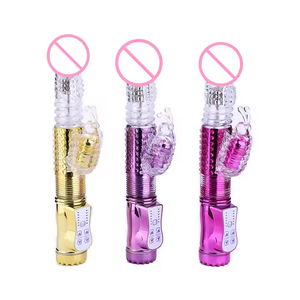 <b>Usb</b> Charger IPX5 Telescopic Butterfly Balls Strapless Patting Dildo Rabbit Vibrator for Women - Product Image 1
