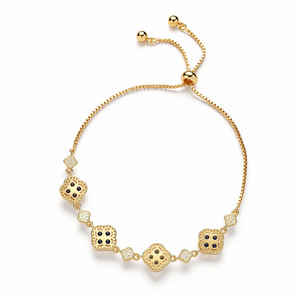Crystal <b>Flower</b> <b>Bracelet</b> With Zircon Inlay Bezel Setting For Everyday Wear - Product Image 3