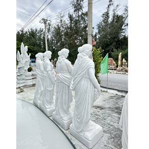Oem ODM Hiện Đại Trắng cô gái nghệ thuật bức tượng 100% handcarved bền đá cẩm thạch 1-năm bảo hành ngoài trời từ Việt Nam - Product Image 6