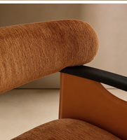 Fauteuil rembourré Koya de style rétro du milieu du siècle, avec dossier creux, pour la maison, le salon ou l'hôtel