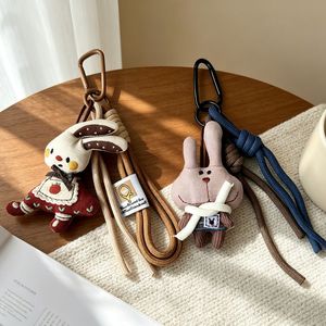 New Korean Ins Style Handmade Woven Fabric Cute Animal Doll Pendant Fashion Cartoon Keychain <b>Bag</b> <b>Charm</b> for <b>Bag</b> Accessories - Product Image 4