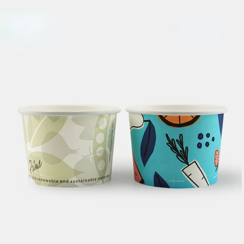 Taza de papel desechable para helado, recipiente para llevar, embalaje para helado