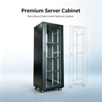 Armoire serveur insonorisée 42U 19 pouces avec porte frontale en verre pour équipement réseau de centre de données - En stock