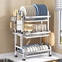 Égouttoir multifonctionnel en acier inoxydable pour bols et vaisselle, support de rangement et plateau de drainage pour organisateur de placard de cuisine
