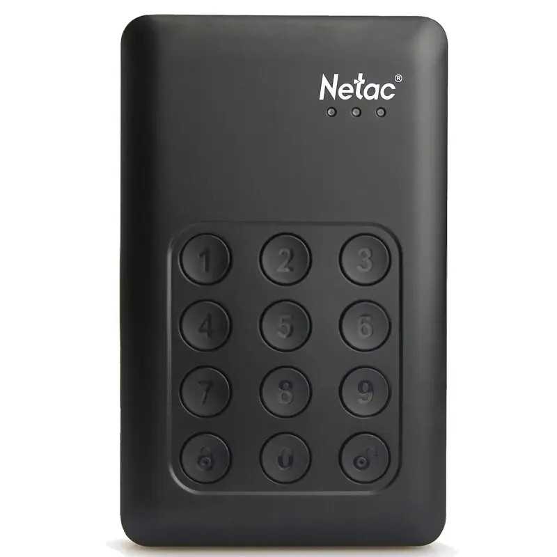 Original SSD Netac 500G 1T 2T Digital Keys Secure Hardware Encrypted Privacy Protection Mobile Solid State Drive USB 3.0