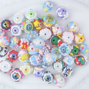 Perles acryliques transparentes peintes à la main, accessoires de téléphone à suspendre, style dessin animé mignon, couleur gelée, tendance, faits à la main, DIY, adorable, pour stand - Product Image 2