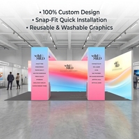Stand de Exhibición Modular con Marco de Aluminio Rectangular, Retroiluminación LED de Alto Brillo, Personalizable y Portátil para Ferias Comerciales
