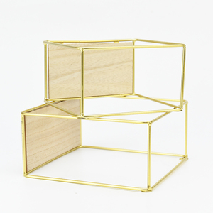 Étagère <span class=keywords><strong>murale</strong></span> carrée dorée de style nordique, simple et multifonctionnelle, pour la maison, sur mesure - Product Image 3