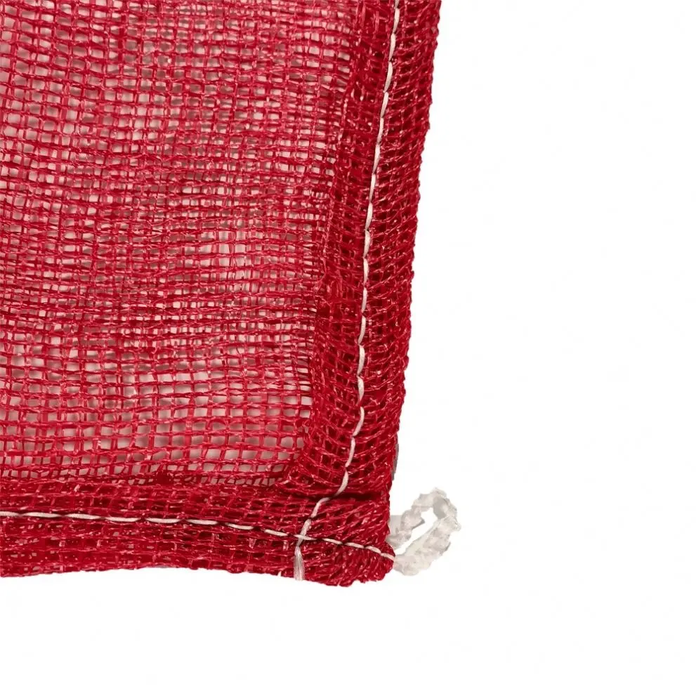 Piccolo MOQ sacchetto di rete leno in rete di imballaggio con coulisse in PP PE di alta qualità per legna da ardere di frutta e verdura