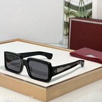 JMM-VERA 55-21-146 Lunettes de soleil pour hommes et femmes de qualité supérieure, lunettes de soleil de créateur, style punk classique, luxe, en acétate et titane, UV400, avec boîte