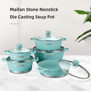 Bán Sỉ Bộ Nồi Nấu Ăn 10 Món Bộ Đồ Nấu Nướng Chống Dính Cảm Ứng Bộ Nồi Nhà Bếp Bằng Nhôm - Product Image 3