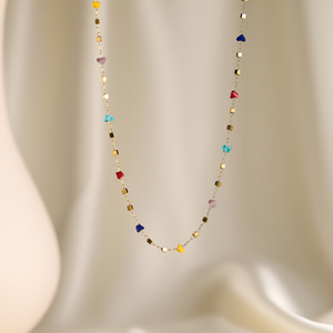 Collana di caramelle in pietra naturale irregolare colorata delizia in acciaio inossidabile collana <span class=keywords><strong>a</strong></span> catena Chocker <span class=keywords><strong>a</strong></span> forma di cuore amore <span class=keywords><strong>a</strong></span> <span class=keywords><strong>mia</strong></span> <span class=keywords><strong>figlia</strong></span> - Product Image 1