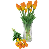 Bunga Tulip buatan dekoratif untuk pernikahan, bunga Tulip sintetis sentuhan asli, bunga Tulip kuning, bunga pernikahan pengantin Diy