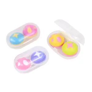 Nouvelle boîte de lentilles de couleur pour fille, mode mignonne boîte de lentilles de contact, accessoires de boîtier de lentilles pour les yeux