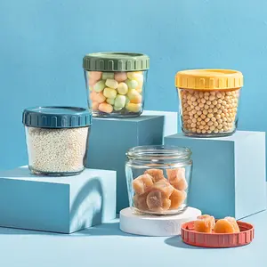 Portable Glass Airtight Food Storage Containers Jars with Screw Lids for Kids Baby Lunch Snacks Slime Cup