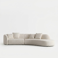 Canapé modulaire sectionnel en tissu côtelé en forme de S, compressé sous vide, design haut de gamme, ensemble de canapés en mousse haute densité