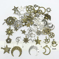 12 breloques en alliage Antique, pour pendentif mixte, soleil, lune, étoile, pour la fabrication de collier, de boucles d'oreilles, vente en gros