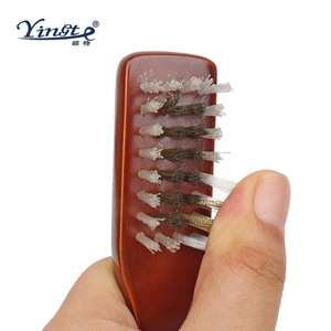 Cepillo para zapatos de madera maciza Yinste de doble cara con cerdas de goma y metal para limpiar calzado deportivo - Product Image 3