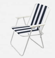 Chaise Spring Heavy Duty Oxford tissu rayé Fauteuil en plastique double chaise de barbecue pliante chaise de plage simple et pratique