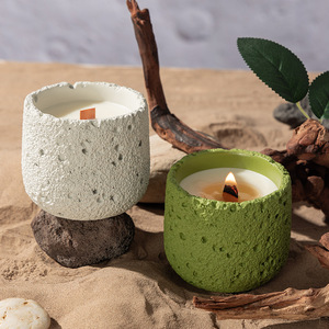 Tazas de cemento de estilo nórdico, artículos decorativos para salas de estar y dormitorios, velas aromáticas hechas a mano con cera de soja vegetal. - Product Image 4