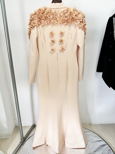 Vestido de Noche Elegante para Mujer con Adornos Florales en 3D - Vestido Formal Estilo Blazer - Vestidos de Moda para Mujer - Product Image 5