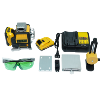 Niveau laser vert 3D haute précision DW avec alarme d'inclinaison automatique, pendule verrouillable et accessoires complets pour les travaux de construction nocturnes en centre commercial