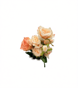 Bouquet di rose artificiali in seta rosa, fiori realistici fatti a mano per decorazioni domestiche e matrimoni - Product Image 1