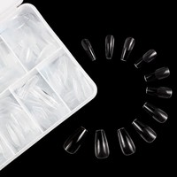 550 pièces/boîte cercueil artificiel faux ongles doux Gel conseils Nail Art Extension acrylique presse sur ongles