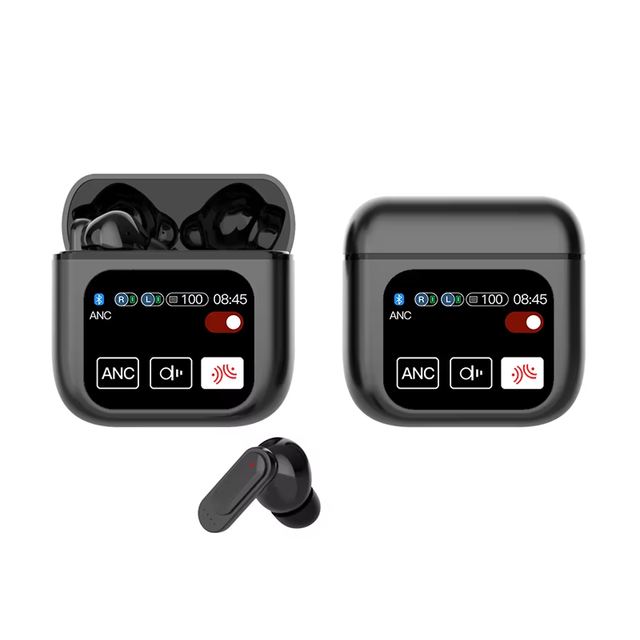 HlFl Original Sound Touch Screen Earphone ANC+ENC Noise Cancellation Large Capacity Battery Gaming Low Latency Bluetooth Headset