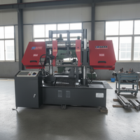 Scie à ruban horizontale d'occasion pour métaux, modèle GZ4240, moteur 4.0Kw, tensionnement manuel du lame hydraulique, marque Penghui, pour la découpe de barres d'acier