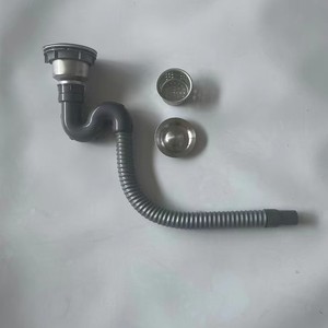 Juego de tuberías de desagüe para fregadero de cocina, trampa flexible universal de plástico para fregadero y lavavajillas - Product Image 3