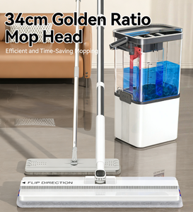 Set <span class=keywords><strong>Mop</strong></span> e Secchio Ecologico, Durevole e Riutilizzabile, per Pulizia Quotidiana di Pavimenti Domestici, Utilizzo Asciutto e Umido - Product Image 5
