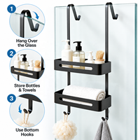 Étagères de salle de bain et de douche en aluminium de style futuriste, porte-serviettes, étagères pour cabine de douche, étagères de porte de salle de bain