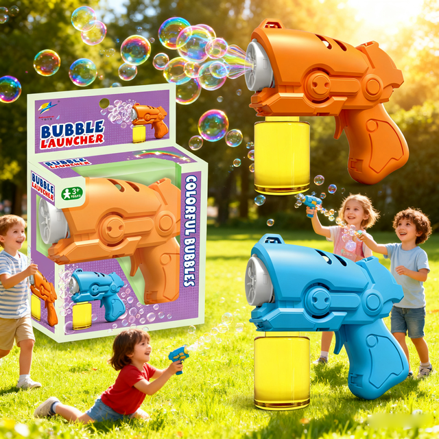 MILI Hot Sales Children Outdoor Boys and Girls Plastic Toy 5 Holes Soap Electric Bubble Gun Toy