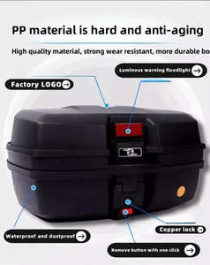 Impermeable 47L Plástico PP Motocicleta Top Box Scooter <span class=keywords><strong>Caja</strong></span> <span class=keywords><strong>de</strong></span> carga <span class=keywords><strong>para</strong></span> la entrega <span class=keywords><strong>de</strong></span> cajas <span class=keywords><strong>de</strong></span> cola - Product Image 6