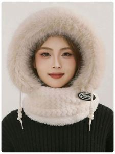 Winter Woman Neck Hat Integrated Lei Feng Ear Protection Windproof Warm Durable <b>Acrylic</b> Bike Head Cap Outdoor Casual - Product Image 3