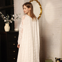 Robe de nuit longue pour femme en dentelle et modal, coupe ample, maxi, douce, respirante et confortable pour la nuit