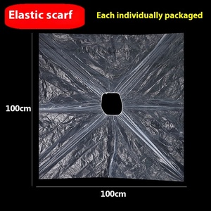 Cape de cou élastique jetable imperméable Polyester PE Capes de salon pour la teinture des cheveux à la maison Casquette de barbier en plastique permanente pour salon de coiffure - Product Image 2