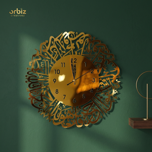 Gold Plated Wall <b>Clock</b> Round Bohemian Design <b>Mirror</b> Effect Quartz Analog Hanging <b>Clock</b> for Living Room - Product Image 3