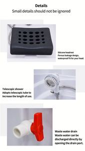 Bac à shampoing portable avec système de stockage et de circulation d'eau de 60 L, sans plomberie requise, pour les soins de spa capillaire - Product Image 4