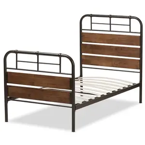 Popular Product Simple quality metal bed frame base metal mattress beds Metal Sturdy Bads Twin Size Platform Bed