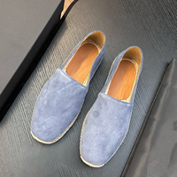 Sepatu Loafer Pria Italia Original Craft, Sepatu Jalan Kaki Kulit Asli yang Bernapas, Sepatu Kasual Pria untuk Empat Musim