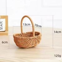 Panier en rotin PP tissé à la main, mini panier à fleurs, panier cadeau décoratif pour bonbons du Ramadan, cadeau de mariage, fête et décoration de la maison