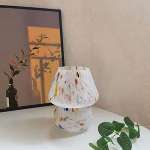 2023 best-seller de vidro mesa lâmpada cogumelo levou lâmpada quarto luz decorativa