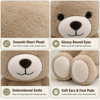 Ours en peluche géant mignon, animal en peluche, breloque ours, OEM ODM, vente en gros, anniversaire, polyester