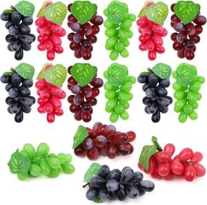 Raisins Artificiels Rouge <span class=keywords><strong>Noir</strong></span> Violet Vert Fruits pour Intérieur Extérieur Fête De Mariage Cabinet Guirlande Décoration Murale - Product Image 1