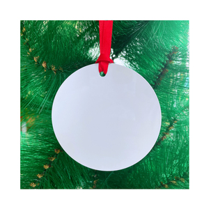 Craft <span class=keywords><strong>Express</strong></span>, venta al por mayor, 3 ", 3,5", redondo con agujeros, adornos de Metal, árbol blanco, sublimación, espacios en blanco, adorno de Metal de Navidad - Product Image 3
