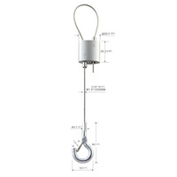Ensembles d'élingue de fil d'acier inoxydable de 1.5mm pince de câble réglable et kit de suspension de câble de coupleur de plafond