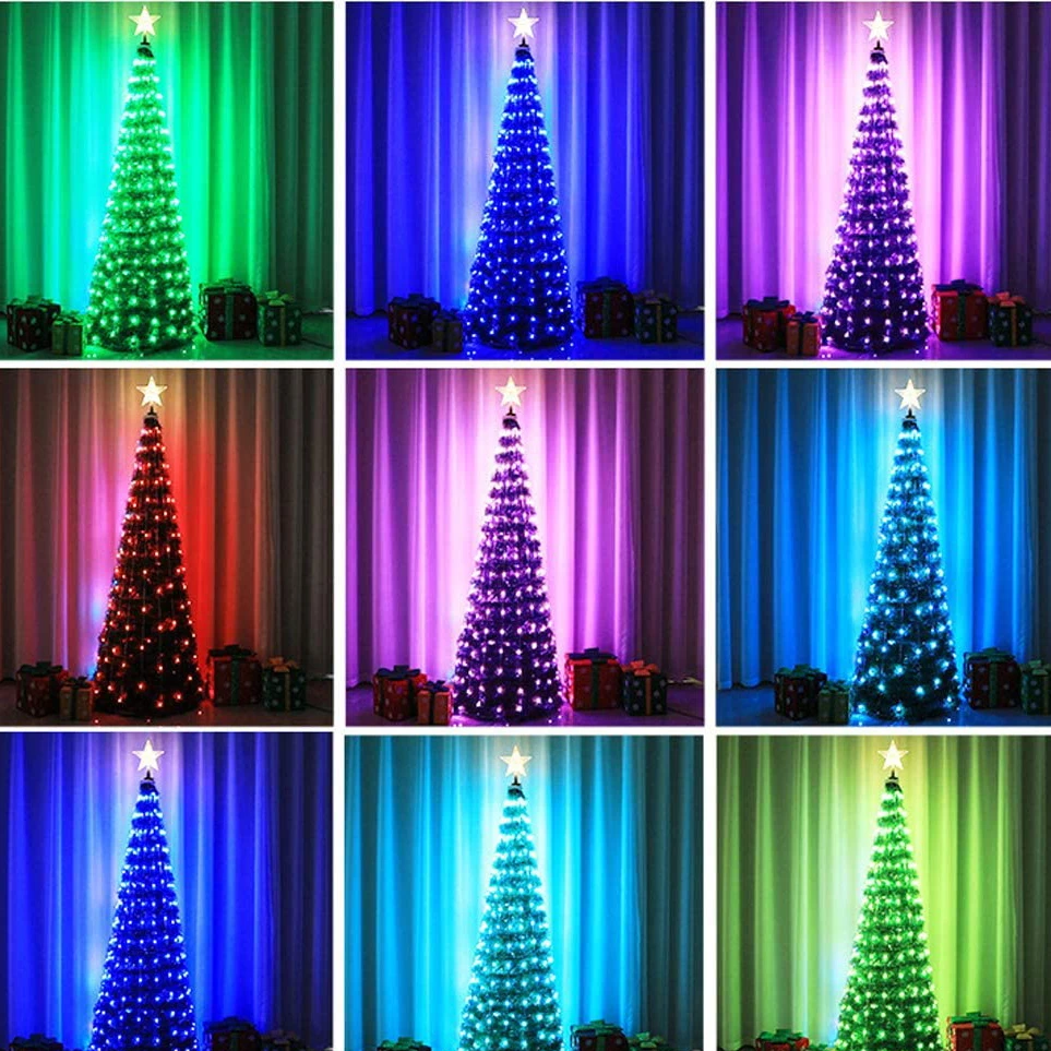 New 2021 Christmas Tree 4ft, 5ft, 6ft With Remote Control Multi-color Artificial Christmas Tree